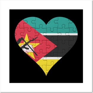 Mozambican Jigsaw Puzzle Heart Design - Gift for Mozambican With Mozambique Roots Posters and Art